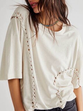 We The Free Free People Moonlit Midi in Almond Milk, Size Large